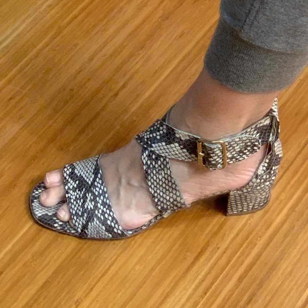 Beautiful Python print leather sandals. Very elegant and comfy.